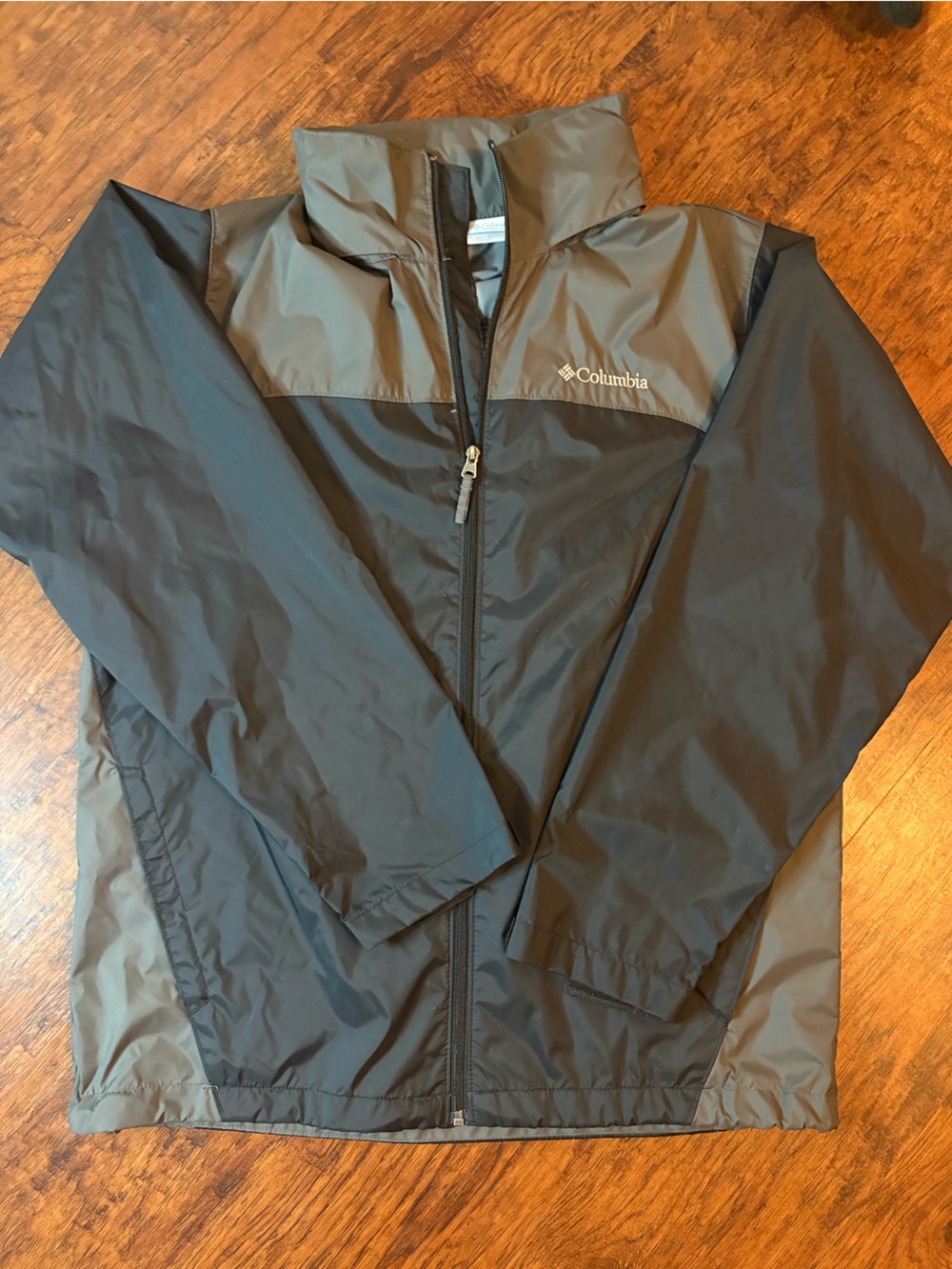 Columbia Men's Black and Dark Gray Windbreaker-Style Rain Pants